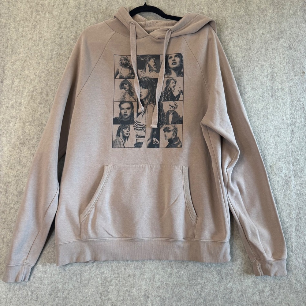 Taylor Swift The Eras Tour Hoodie Mens M Taupe Relaxed Concert Merch
